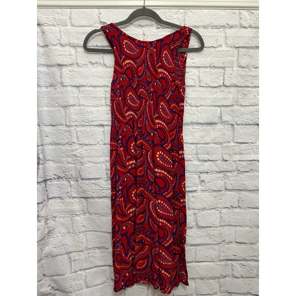 Island Planet Women's Red Maxi Sundress Tropical Design Size M/L Resort Coastal